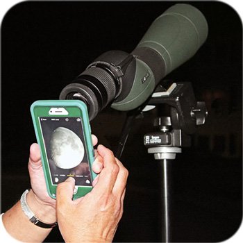 Применение зрительной трубы для фотосъемки поверхности Луны