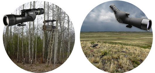 Мисливські підзорні труби: похилі для спостережень на рівній місцевості, прямі для полювання із засідок або з лабаза