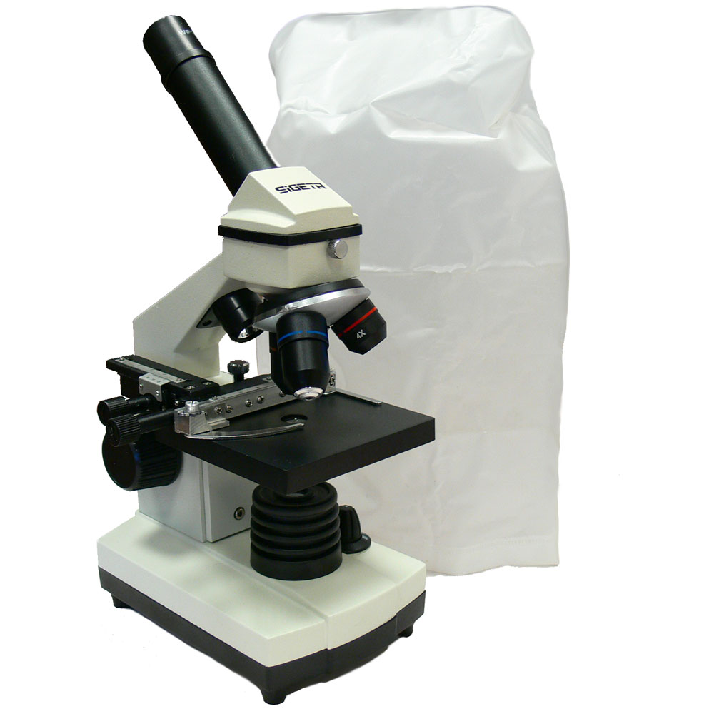 Біологічний мікроскоп Sigeta MB-111 з протипиловим чохлом у комплекті
