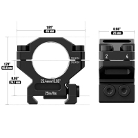 DISCOVERY OPTICS Scope Mount Rings 6061 Series 25.4  () Picatinny ʳ