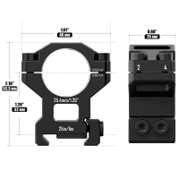 DISCOVERY OPTICS Scope Mount Rings 6061 Series 25.4  () Picatinny ʳ