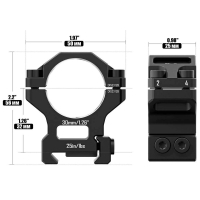 DISCOVERY OPTICS Scope Mount Rings 6061 Series 30  () Picatinny ʳ