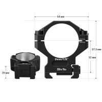 DISCOVERY OPTICS Scope Mount Rings 6061 Series 34  () Picatinny ʳ   