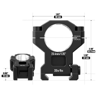 DISCOVERY OPTICS Scope Mount Rings 7075AL 25.4  () Picatinny ʳ