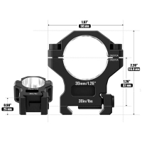 DISCOVERY OPTICS Scope Mount Rings 7075AL 30  () Picatinny ʳ
