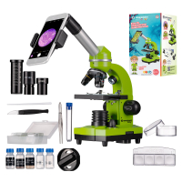 BRESSER Junior Biolux SEL 40x-1600x Green з набором для дослідів та смартфон-адаптером Мікроскоп