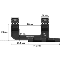 DISCOVERY OPTICS Scope Mount ONE-PIECE 30  ( ) Picatinny 