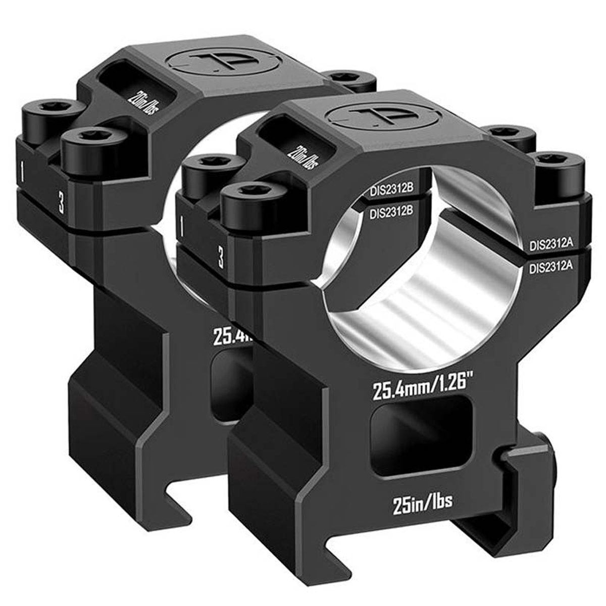  ʳ DISCOVERY OPTICS Scope Mount Rings 6061 Series 25.4  () Picatinny