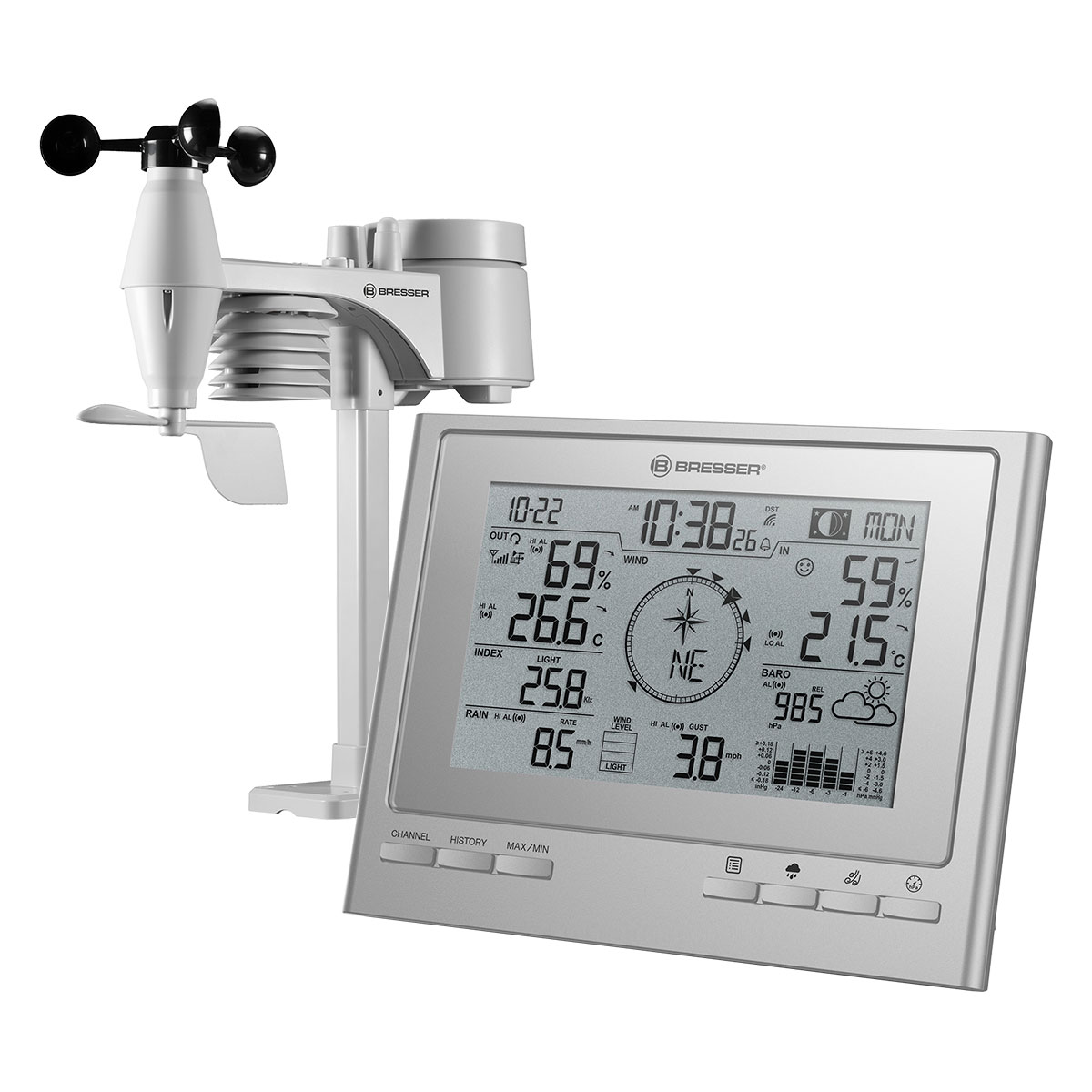 купити Метеостанція BRESSER 7-in-1 Exclusive ClimateScout RC Silver