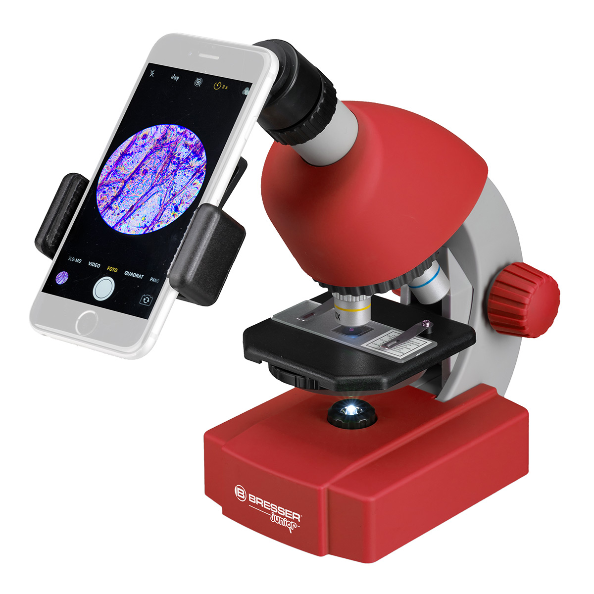купити Дитячий мікроскоп BRESSER Junior 40x-640x Red